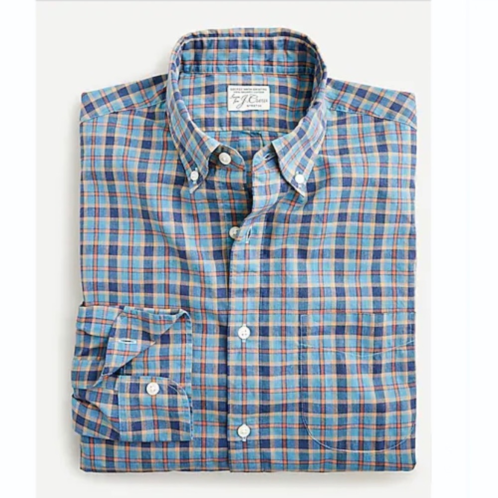 NEW J. Crew Slim Untucked Poplin Blue Shirt Small